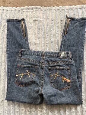 Vintage Y2K Parasuco Mid-Rise Ankle-Zip Skinny Jeans – Dark Wash